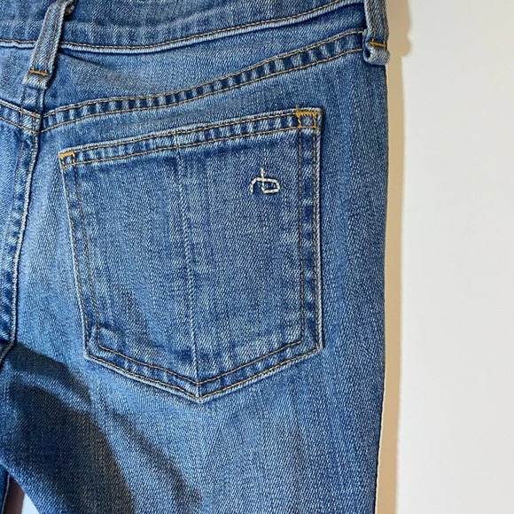 Rag & Bone Relay Jeans Skinny Ankle Zipper Sz 24 Racer Striped Denim Pant Moto - Picture 3 of 9